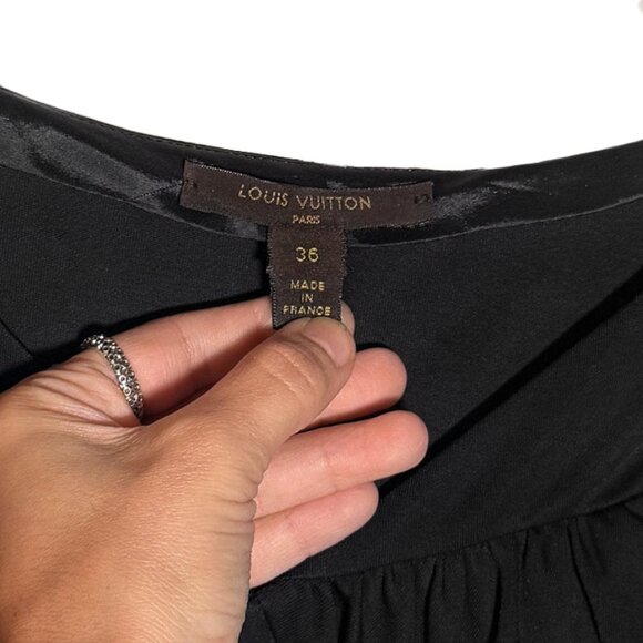 Louis Vuitton Black Ruched Jersey Wide Leg Sleeveless Jumpsuit - Picture 9 of 11